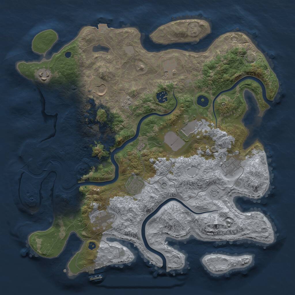 Rust Map: Procedural Map, Size: 3800, Seed: 47576, 15 Monuments