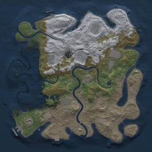 Thumbnail Rust Map: Procedural Map, Size: 3700, Seed: 890690272, 15 Monuments