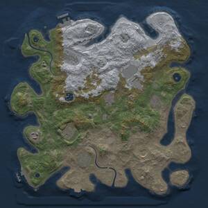 Thumbnail Rust Map: Procedural Map, Size: 3700, Seed: 890690272, 17 Monuments