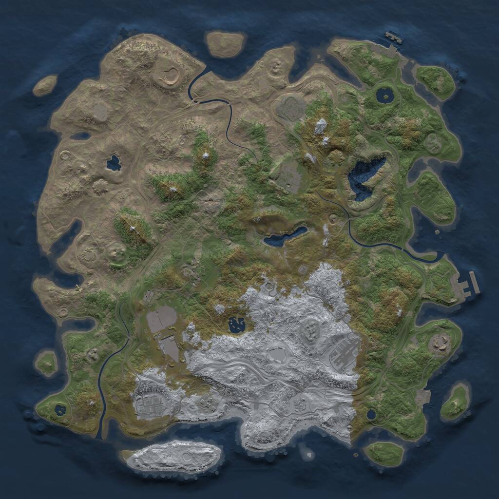 Rust Map: Procedural Map, Size: 4333, Seed: 13032025, 16 Monuments