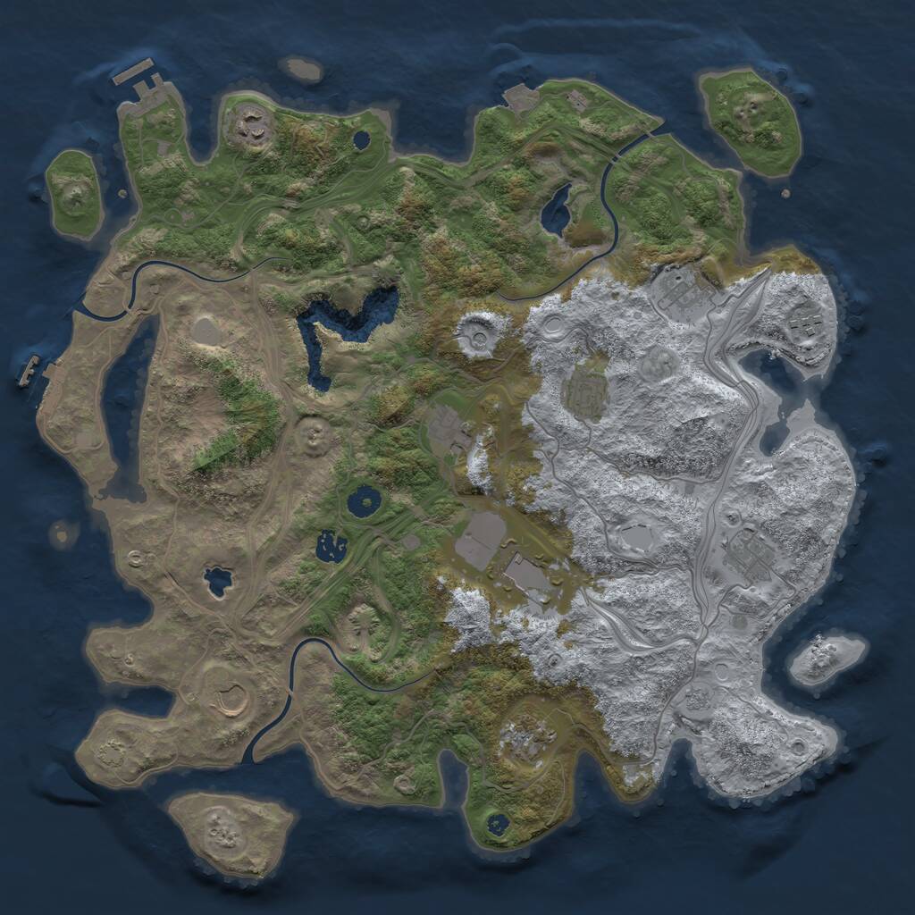 Rust Map: Procedural Map, Size: 4250, Seed: 794376706, 16 Monuments