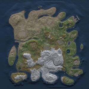 Thumbnail Rust Map: Procedural Map, Size: 3500, Seed: 434700167, 13 Monuments