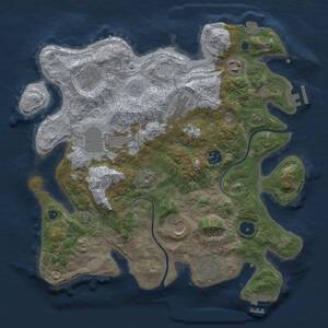 Thumbnail Rust Map: Procedural Map, Size: 3500, Seed: 1920633503, 13 Monuments