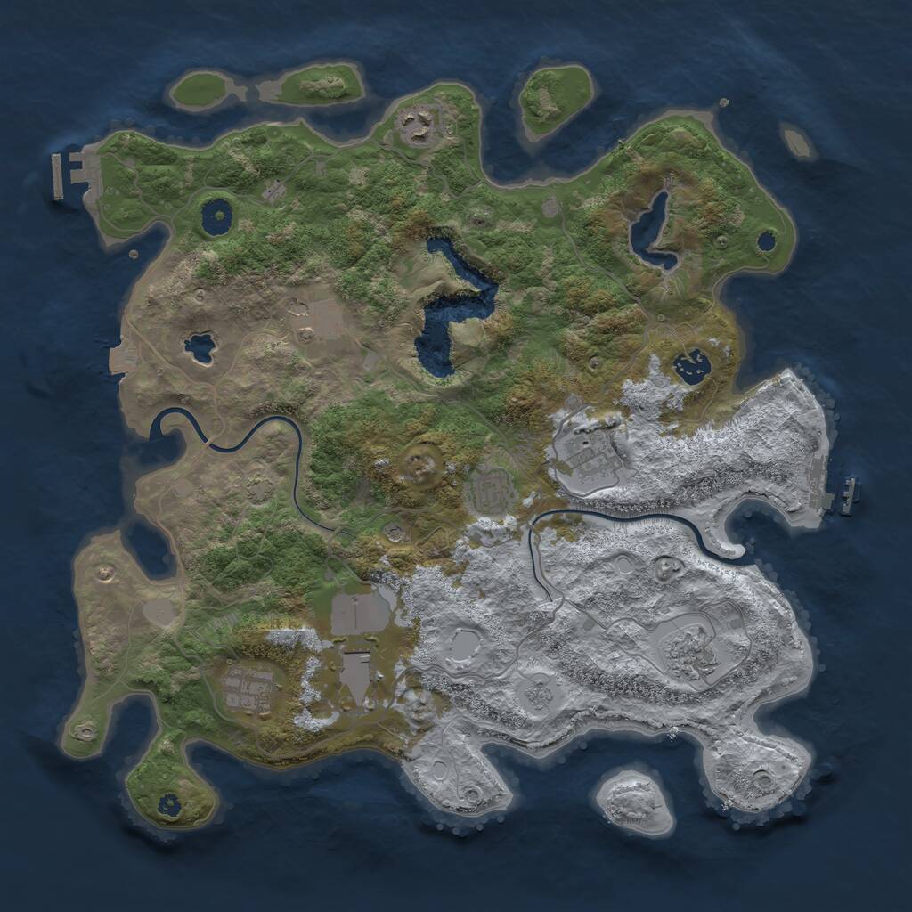 Rust Map: Procedural Map, Size: 4000, Seed: 320112580, 14 Monuments