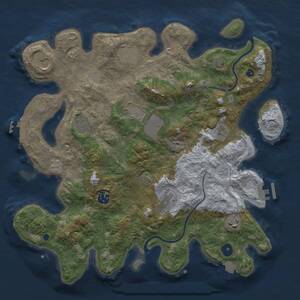 Thumbnail Rust Map: Procedural Map, Size: 3750, Seed: 1274807797, 14 Monuments