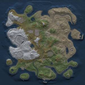 Thumbnail Rust Map: Procedural Map, Size: 3500, Seed: 2128368919, 14 Monuments