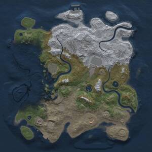 Thumbnail Rust Map: Procedural Map, Size: 3750, Seed: 1304563, 15 Monuments
