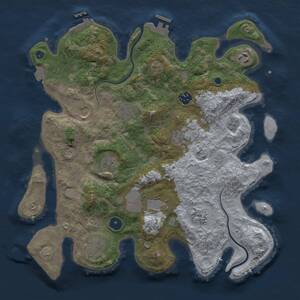 Thumbnail Rust Map: Procedural Map, Size: 3700, Seed: 998142, 16 Monuments
