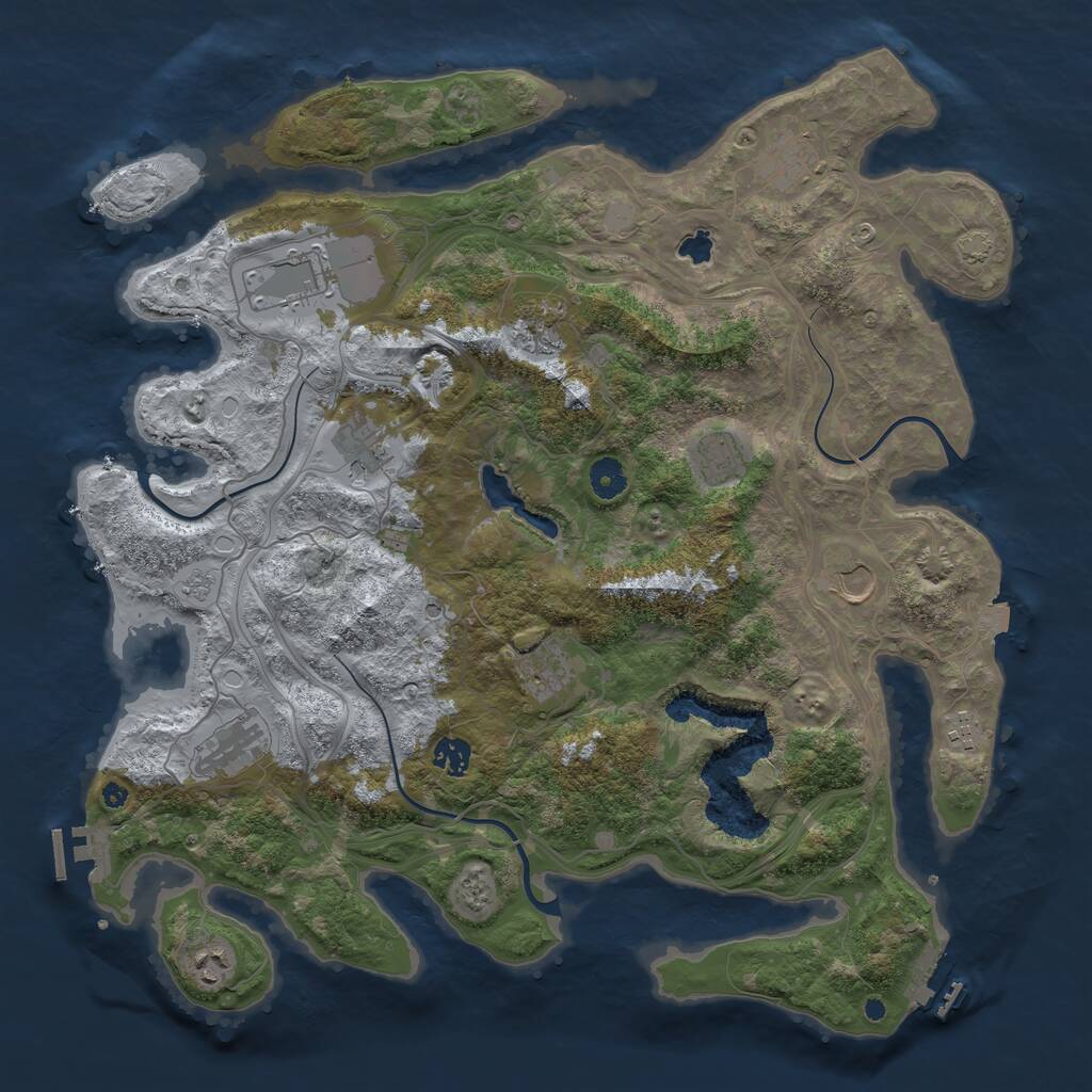 Rust Map: Procedural Map, Size: 4250, Seed: 1509168855, 17 Monuments