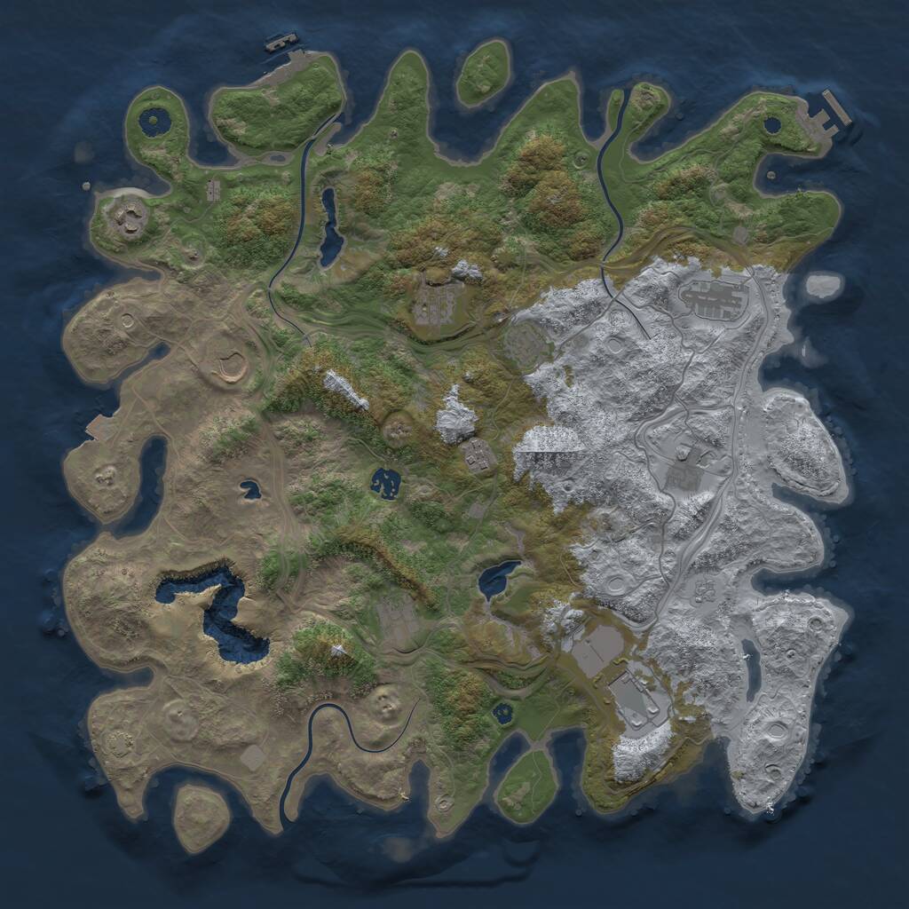 Rust Map: Procedural Map, Size: 4500, Seed: 881915914, 16 Monuments