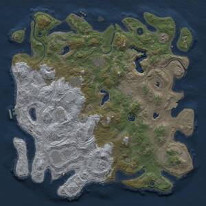 Thumbnail Rust Map: Procedural Map, Size: 4500, Seed: 2031947583, 16 Monuments