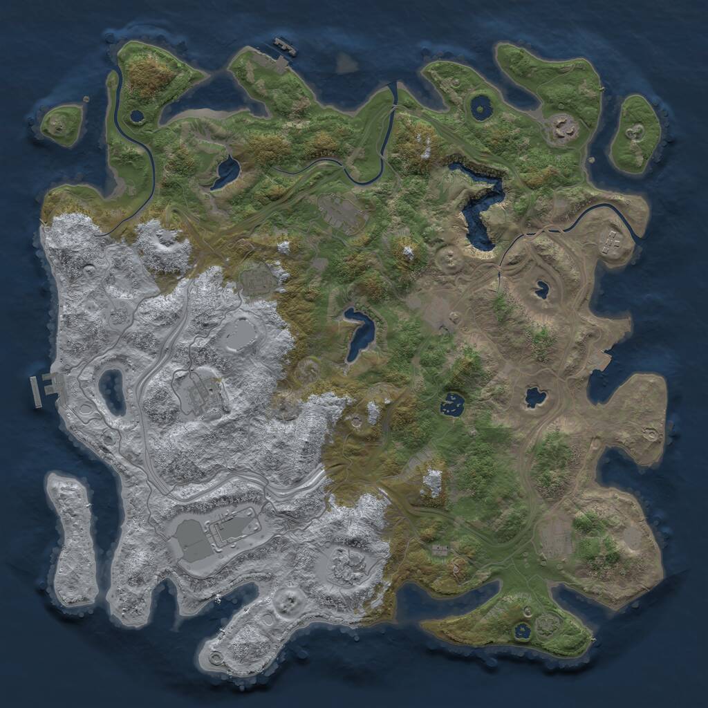 Rust Map: Procedural Map, Size: 4500, Seed: 2031947583, 16 Monuments