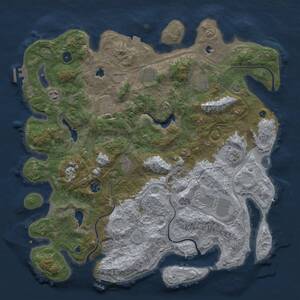 Thumbnail Rust Map: Procedural Map, Size: 4500, Seed: 925131237, 15 Monuments
