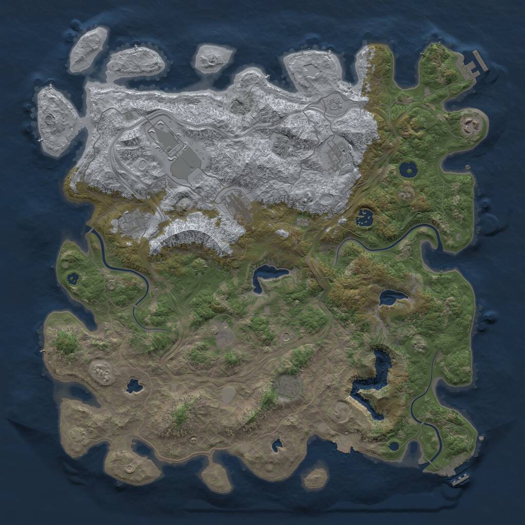 Rust Map: Procedural Map, Size: 4500, Seed: 590042540, 15 Monuments