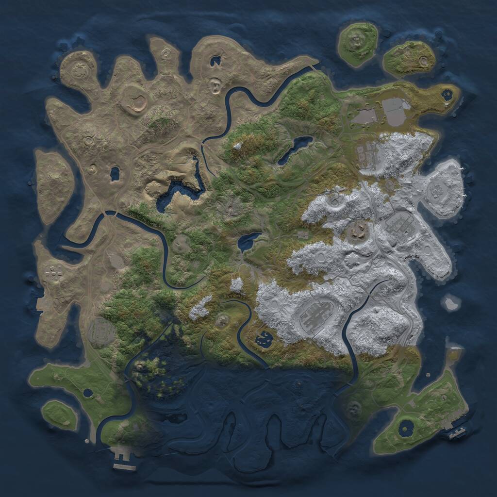 Rust Map: Procedural Map, Size: 4500, Seed: 936127020, 15 Monuments