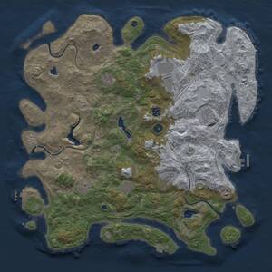 Thumbnail Rust Map: Procedural Map, Size: 4500, Seed: 1262243108, 15 Monuments