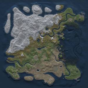 Thumbnail Rust Map: Procedural Map, Size: 4500, Seed: 446408608, 17 Monuments