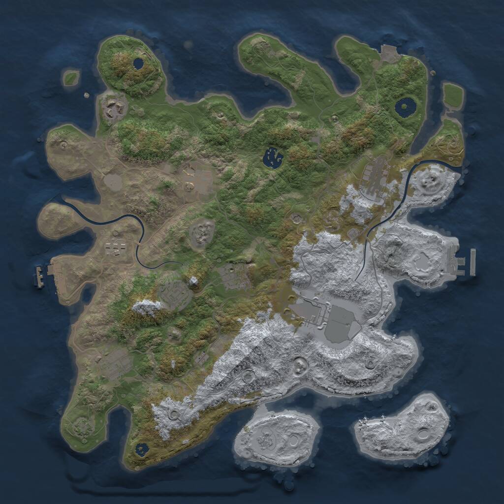 Rust Map: Procedural Map, Size: 3750, Seed: 263343269, 15 Monuments