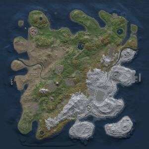 Thumbnail Rust Map: Procedural Map, Size: 3750, Seed: 263343269, 15 Monuments