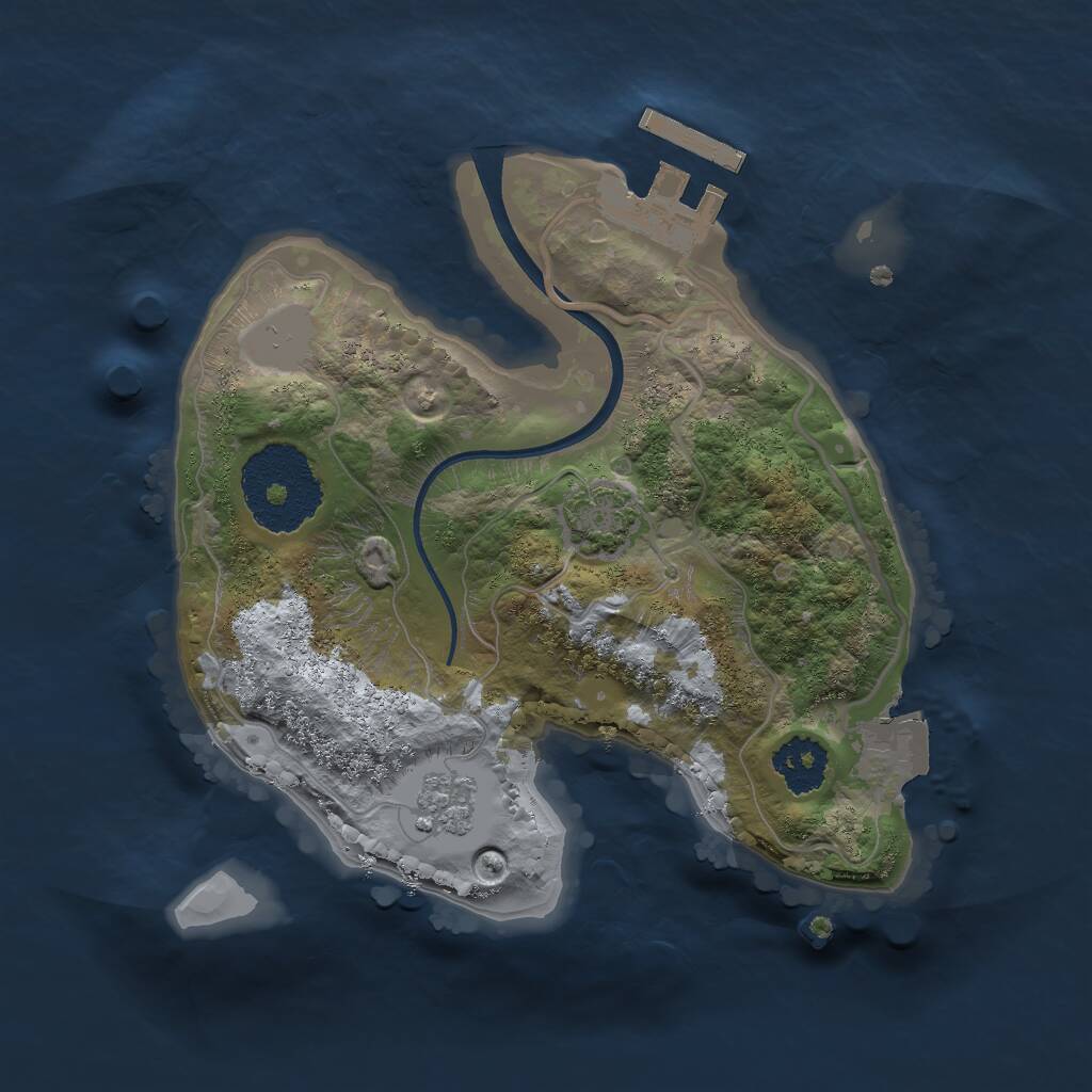 Rust Map: Procedural Map, Size: 2000, Seed: 1800988208, 4 Monuments