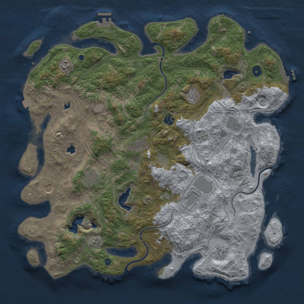Rust Map: Procedural Map, Size: 4500, Seed: 1766345589, 16 Monuments