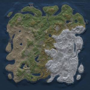 Thumbnail Rust Map: Procedural Map, Size: 4500, Seed: 1766345589, 16 Monuments