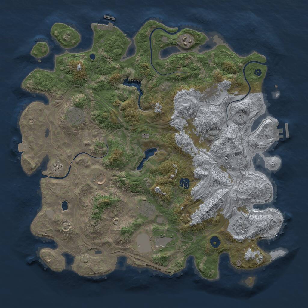 Rust Map: Procedural Map, Size: 4250, Seed: 148406150, 15 Monuments