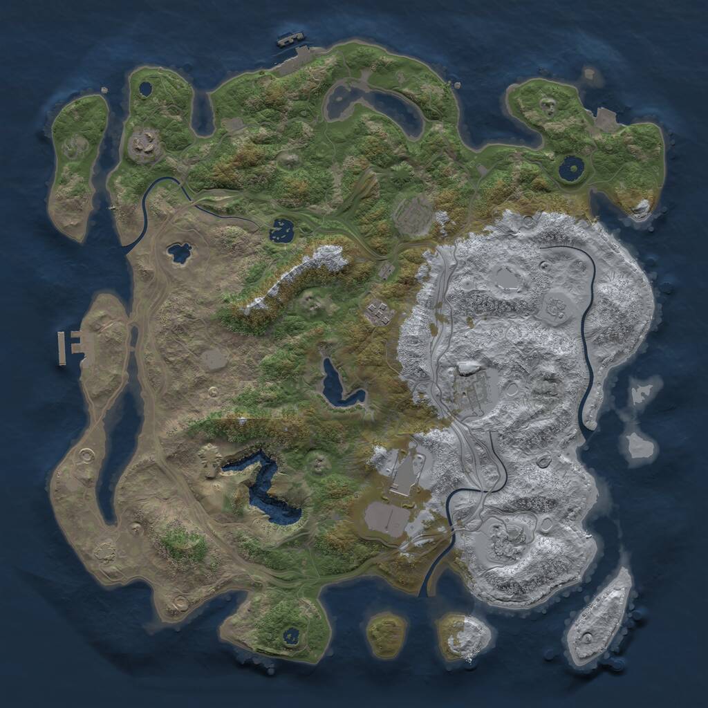 Rust Map: Procedural Map, Size: 4250, Seed: 10944212, 13 Monuments