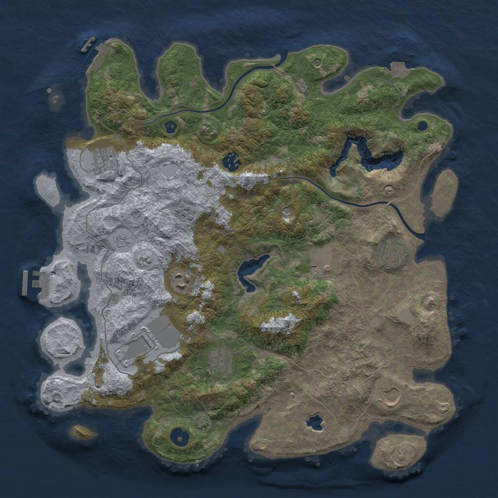 Rust Map: Procedural Map, Size: 4000, Seed: 191676539, 15 Monuments