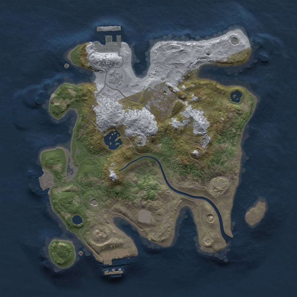 Rust Map: Procedural Map, Size: 2500, Seed: 1415545311, 8 Monuments