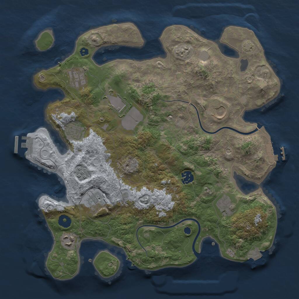 Rust Map: Procedural Map, Size: 3500, Seed: 1790128958, 14 Monuments