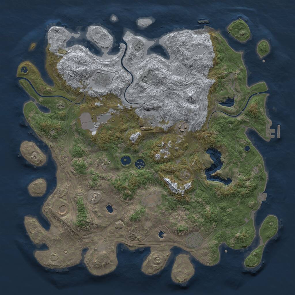 Rust Map: Procedural Map, Size: 4500, Seed: 1313519157, 16 Monuments