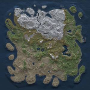 Thumbnail Rust Map: Procedural Map, Size: 4500, Seed: 1313519157, 16 Monuments