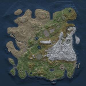 Thumbnail Rust Map: Procedural Map, Size: 3500, Seed: 1096523446, 14 Monuments