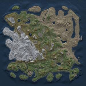 Thumbnail Rust Map: Procedural Map, Size: 4500, Seed: 1728551220, 15 Monuments