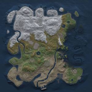 Thumbnail Rust Map: Procedural Map, Size: 3800, Seed: 612818444, 16 Monuments