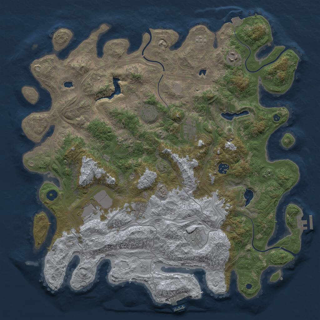 Rust Map: Procedural Map, Size: 4500, Seed: 504817736, 15 Monuments