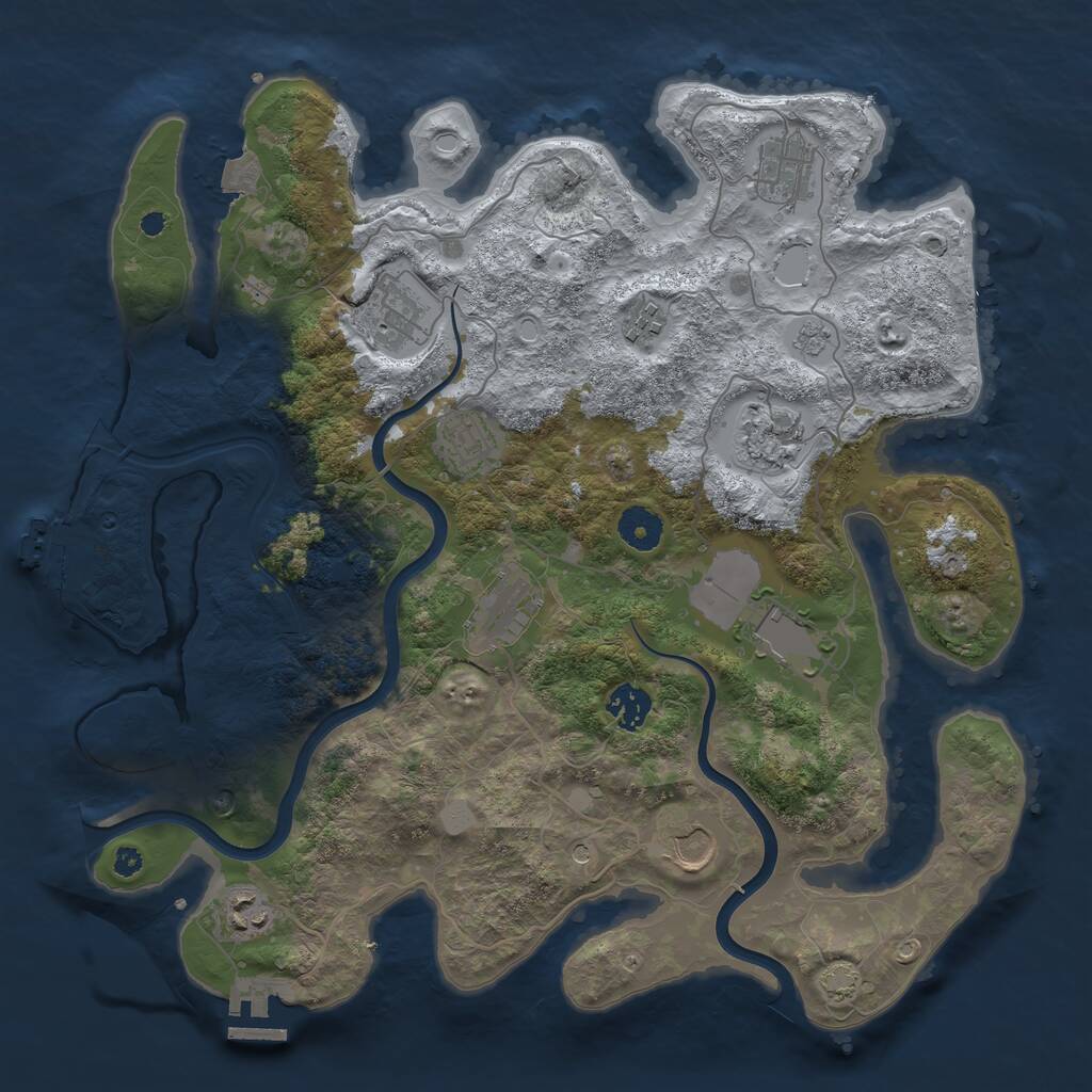 Rust Map: Procedural Map, Size: 3750, Seed: 764292179, 16 Monuments