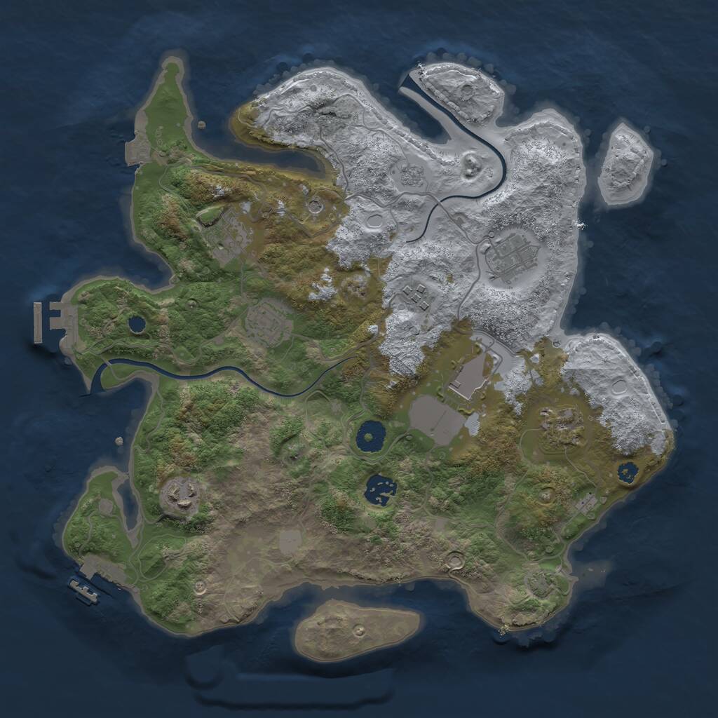 Rust Map: Procedural Map, Size: 3500, Seed: 124062162, 14 Monuments