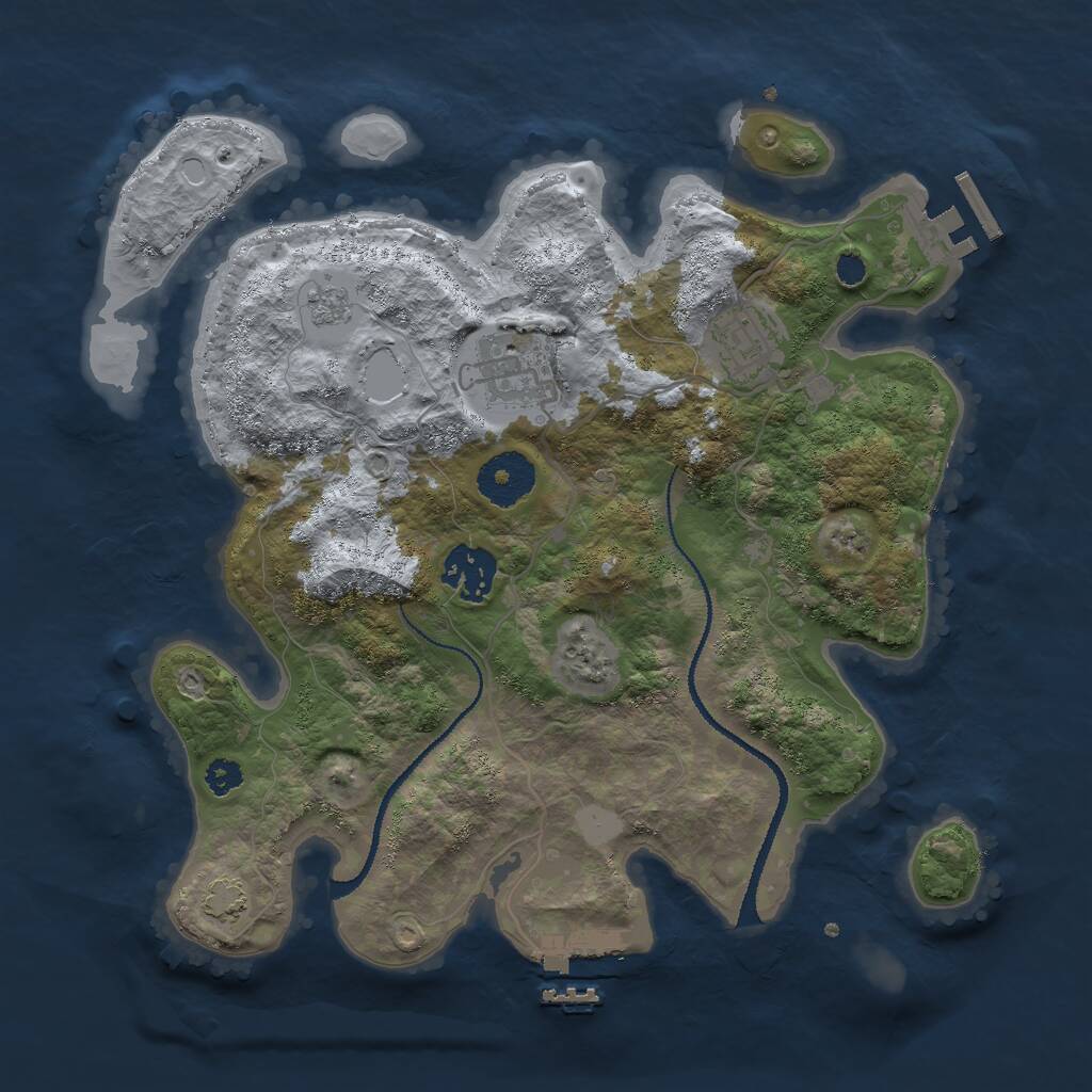 Rust Map: Procedural Map, Size: 3000, Seed: 1673555896, 8 Monuments