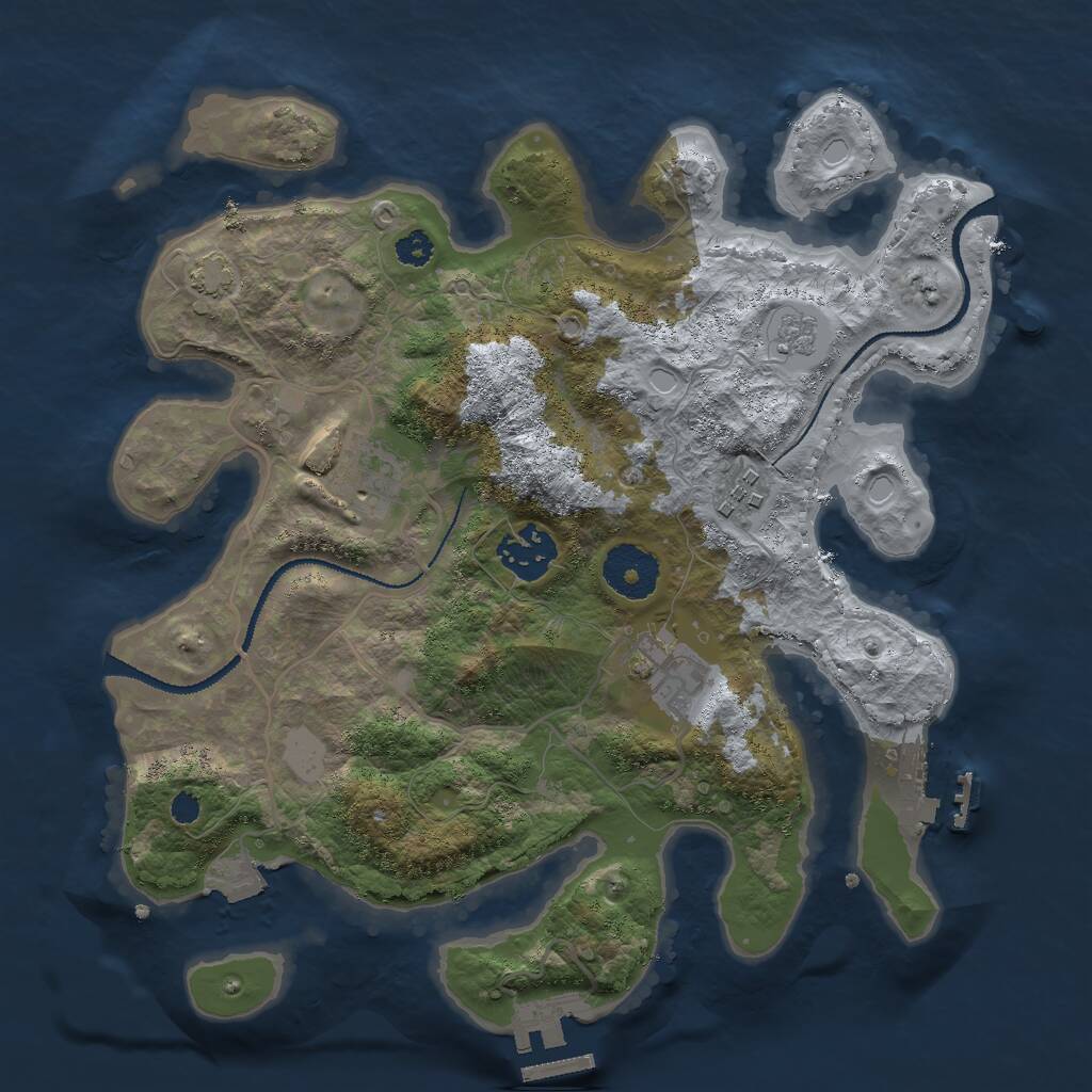 Rust Map: Procedural Map, Size: 3000, Seed: 813494385, 9 Monuments