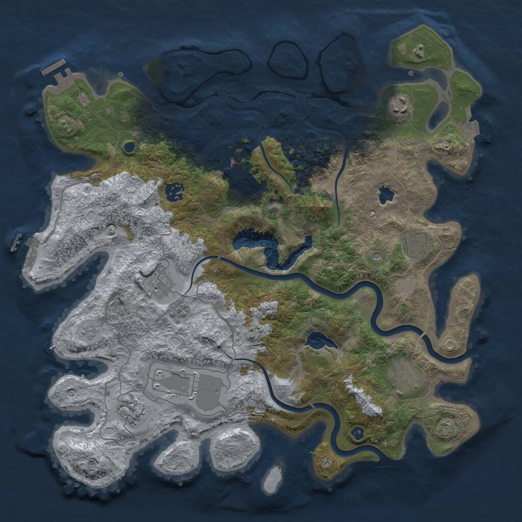 Rust Map: Procedural Map, Size: 4000, Seed: 211027904, 15 Monuments