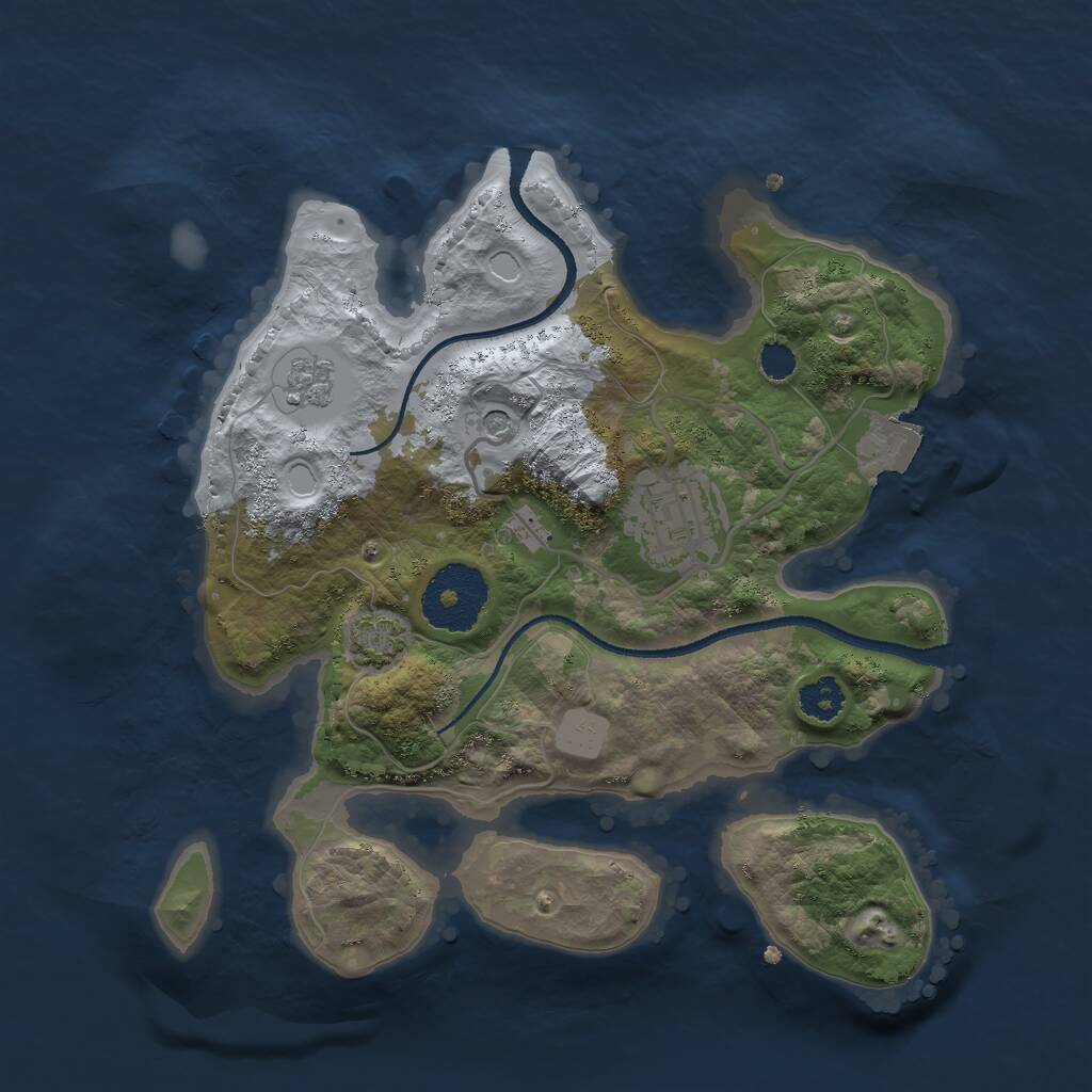 Rust Map: Procedural Map, Size: 2500, Seed: 149875618, 5 Monuments
