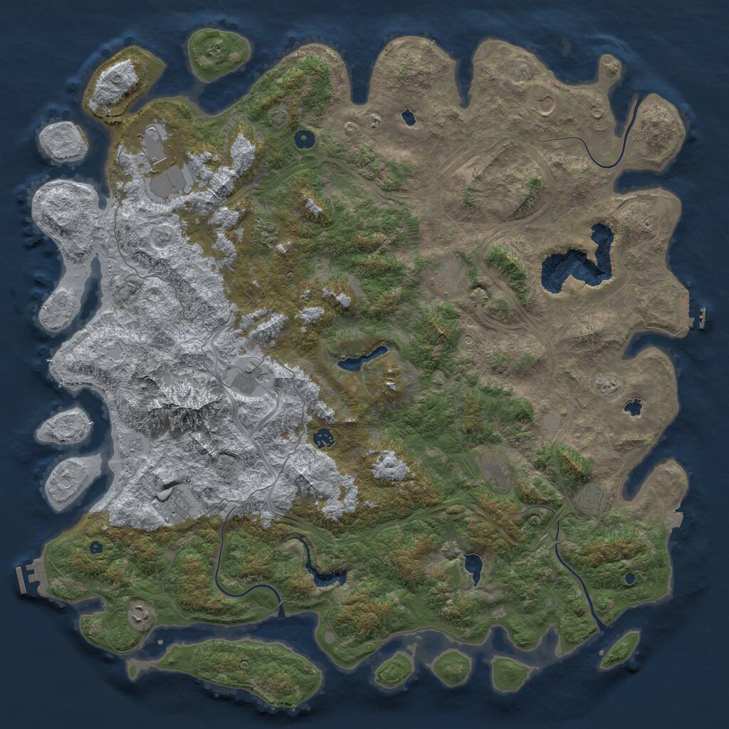 Rust Map: Procedural Map, Size: 5500, Seed: 98854, 17 Monuments
