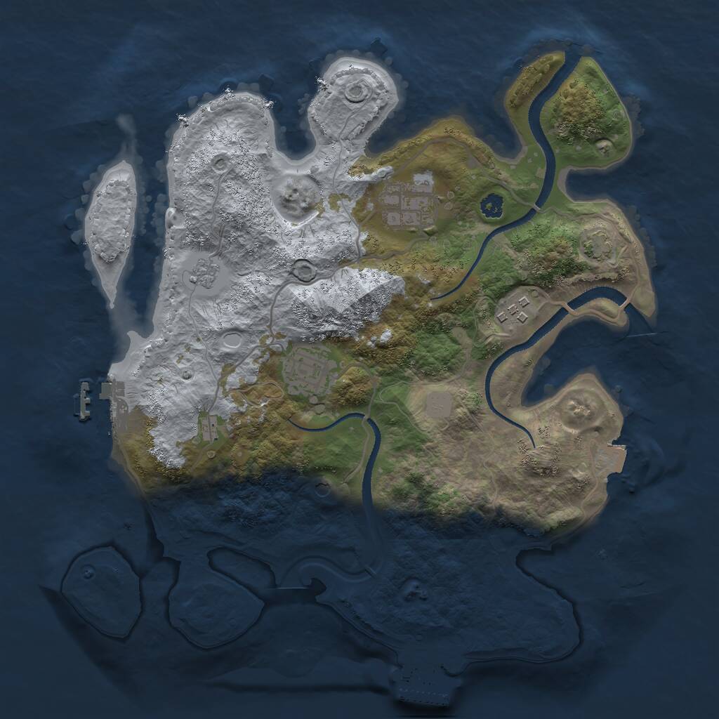 Rust Map: Procedural Map, Size: 3000, Seed: 571482743, 9 Monuments