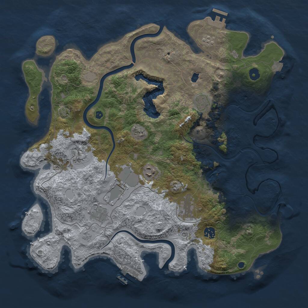 Rust Map: Procedural Map, Size: 4000, Seed: 697912956, 14 Monuments