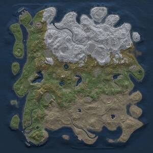 Thumbnail Rust Map: Procedural Map, Size: 4500, Seed: 1999215926, 16 Monuments
