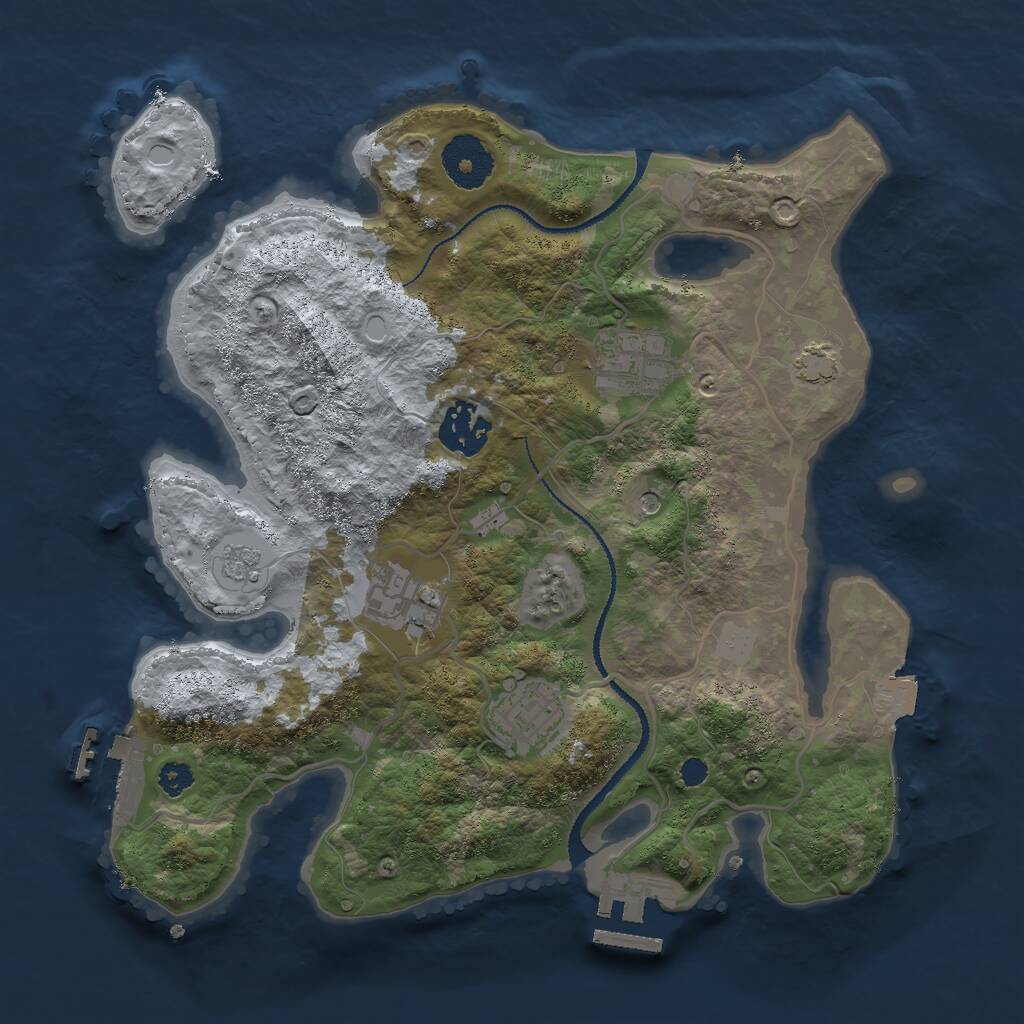 Rust Map: Procedural Map, Size: 3000, Seed: 1535, 10 Monuments