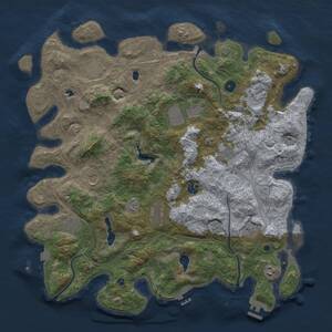 Thumbnail Rust Map: Procedural Map, Size: 4500, Seed: 2097186291, 17 Monuments
