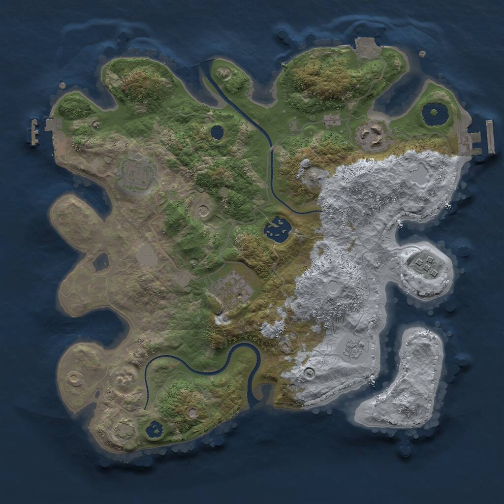 Rust Map: Procedural Map, Size: 3000, Seed: 1532020934, 11 Monuments